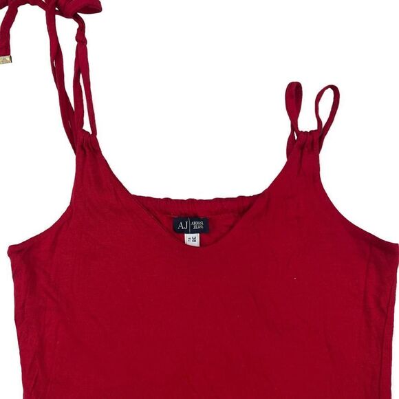 Pre-Loved AJ Armani Jeans US XS Women Strappy Top Red Viscose Tank Top - Picture 6 of 14